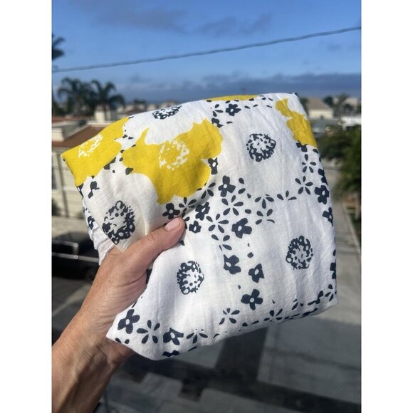 Michigan Wolverines handkerchief hem floral sleeveless swing mini dress L - Picture 2 of 10